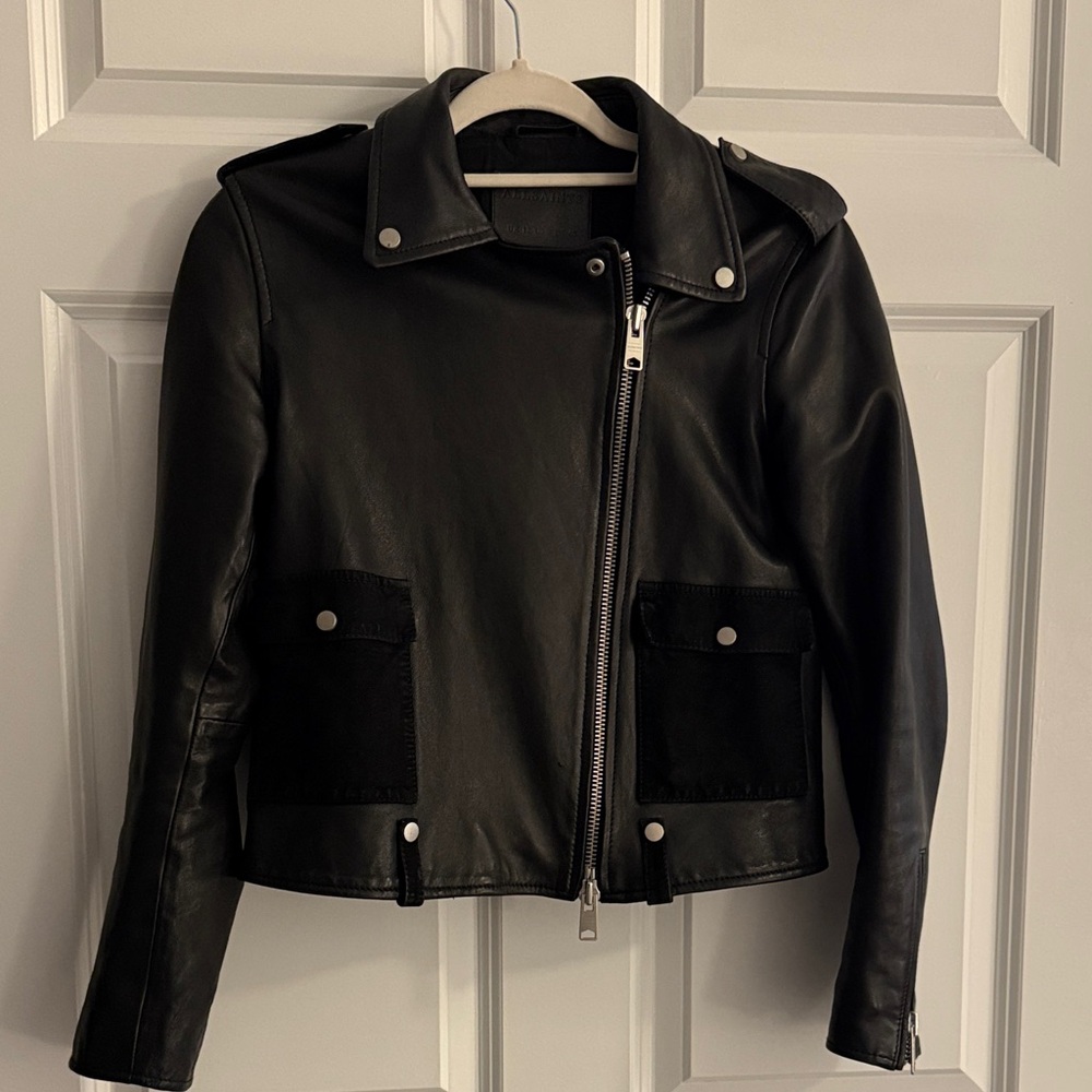 All Saints Black Leather Jacket